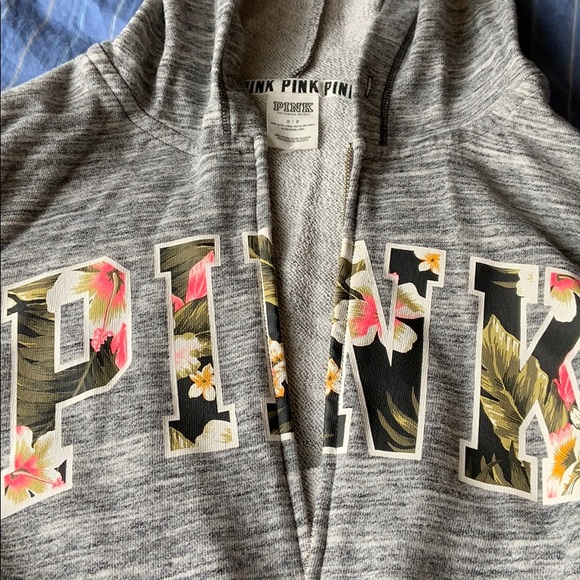 Pink Victoria’s Secret Grey zip up hoodie/jacket. - Picture 2 of 4